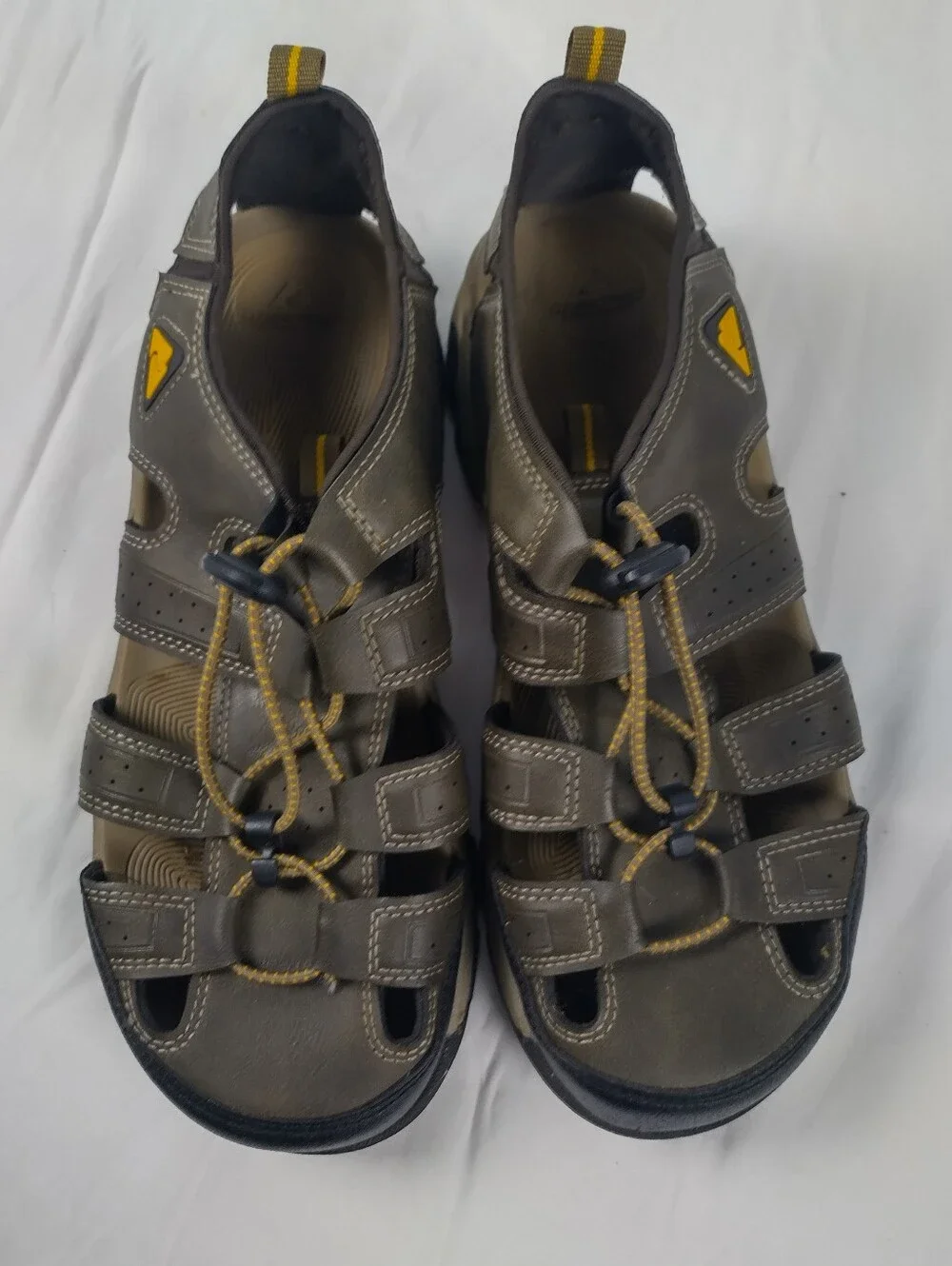 Ozark Trail Fisherman Men's Size 7 Sandal Closed Toe Bungee Lace Leather Outdoor